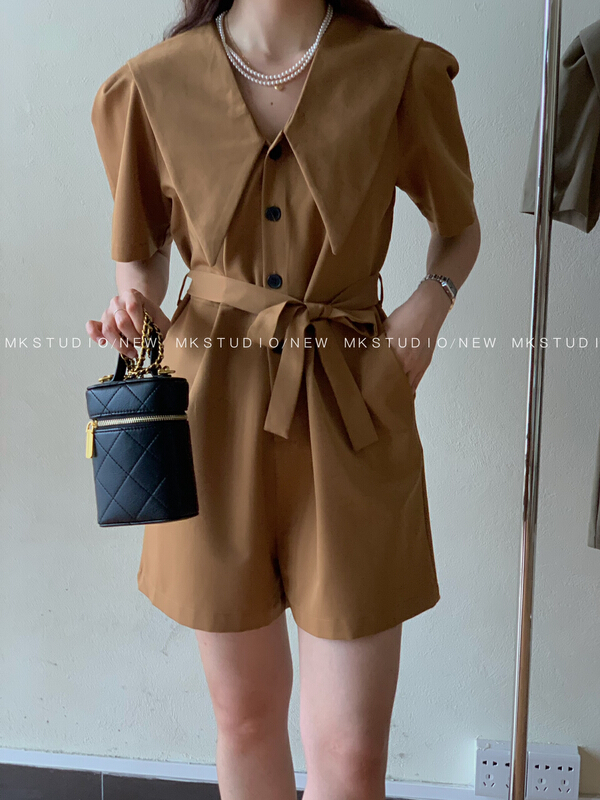 [chen/mk] Korean style versatile Jumpsuit (with waist rope) 3316\hjy
