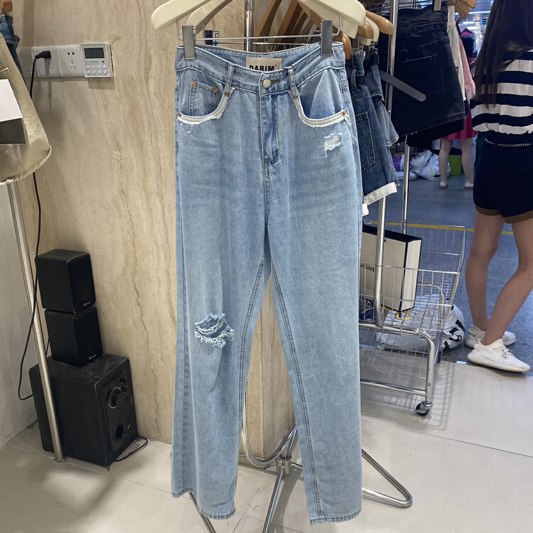 [by flow] straight tube loose fit versatile jeans w563\y