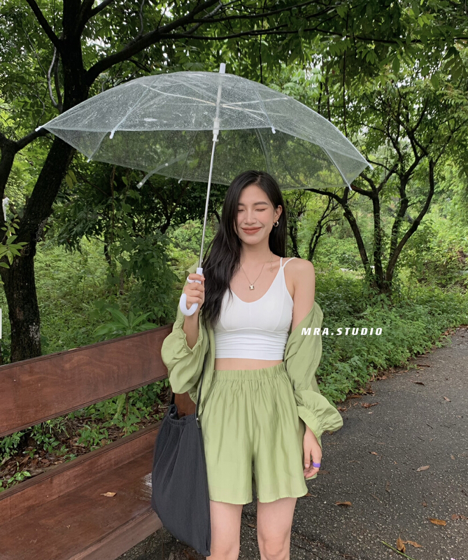 [MRA] advanced Tencel hooded sunscreen shirt + loose Shorts Set c3030\zxl