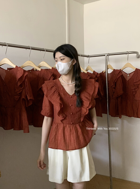 [thirten thirteen] Korean lace comfortable shirt 1720\xyy