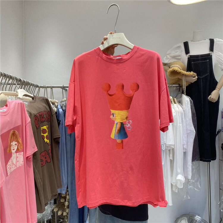 [new time /l&y home] casual simple crown printed short sleeve T-shirt 1197\xyy