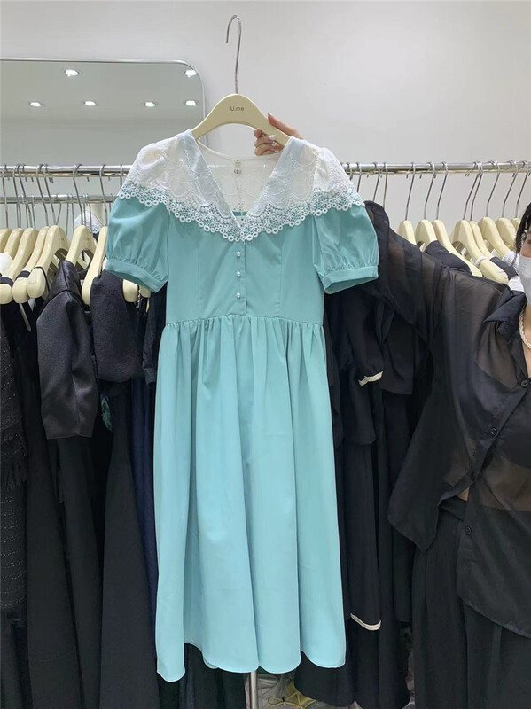 [u.me] temperament splicing lace dress 57991\hjy