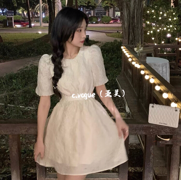 [c.vogue] French high-class temperament gentle waist leakage dress 3825\pcz