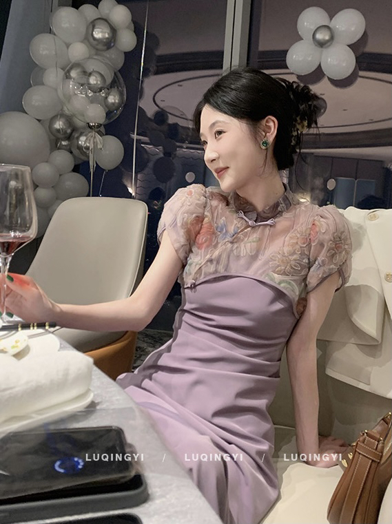 [by] retro cheongsam suspender dress + Chinese improved blouse suit 0078\cl