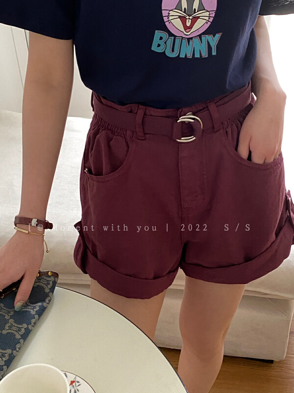[event with you] Korean slim and versatile denim shorts (with waist rope) 2m127\lsw