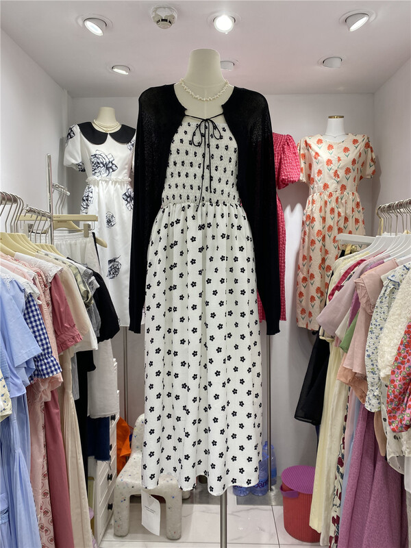 [Mimosa] elastic floral dress 1329\hjy
