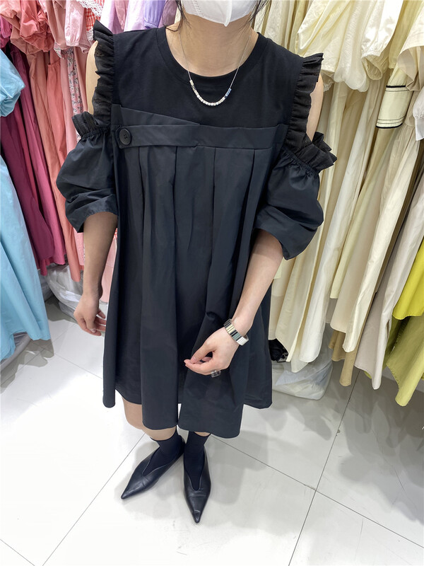 [A-One] fake two off shoulder fashion dress 9950\lsw