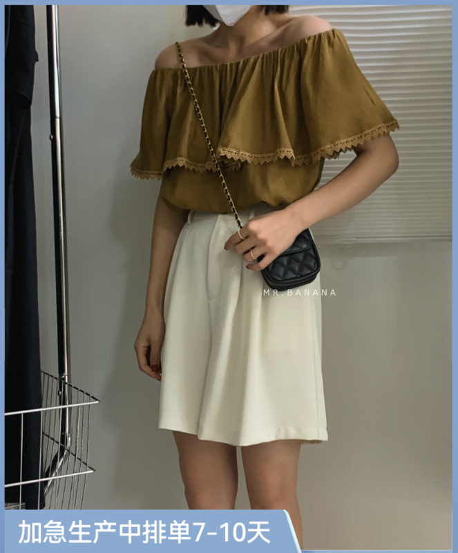 [mr.banana] one shoulder fashion Korean fresh and simple small shirt (only selling small shirts) 1199\l