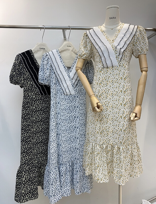 In early summer! [Sara] design sense retro versatile love tulip dress 16963\lwy