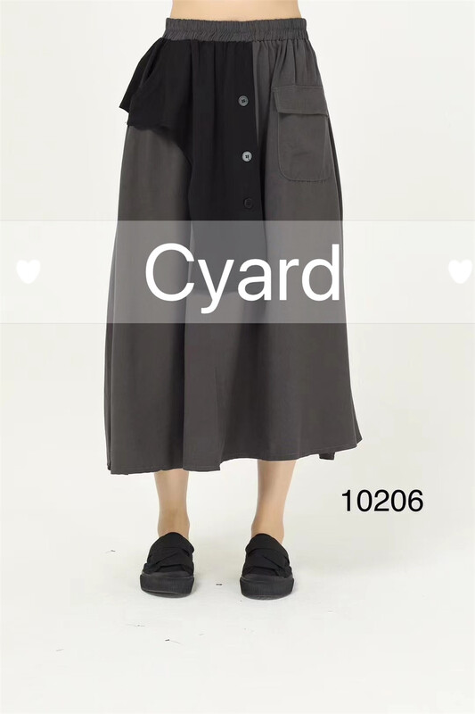 [cyard] high waist color blocking fashion pleated skirt 10206\l
