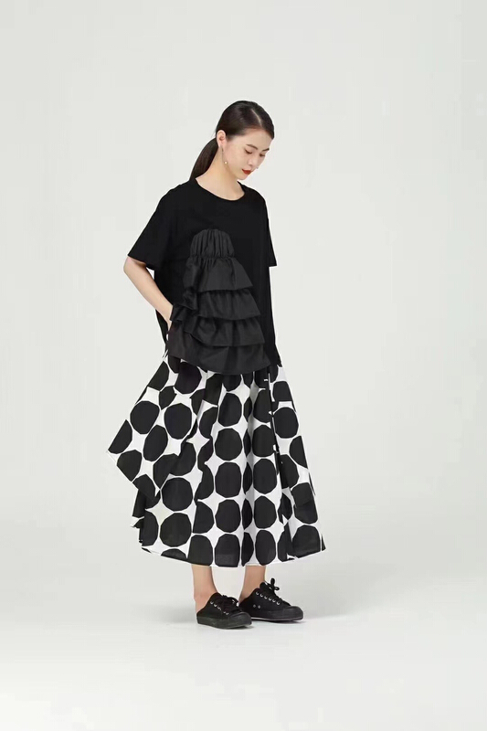 [size] simple design, loose color block skirt 65565\lsw
