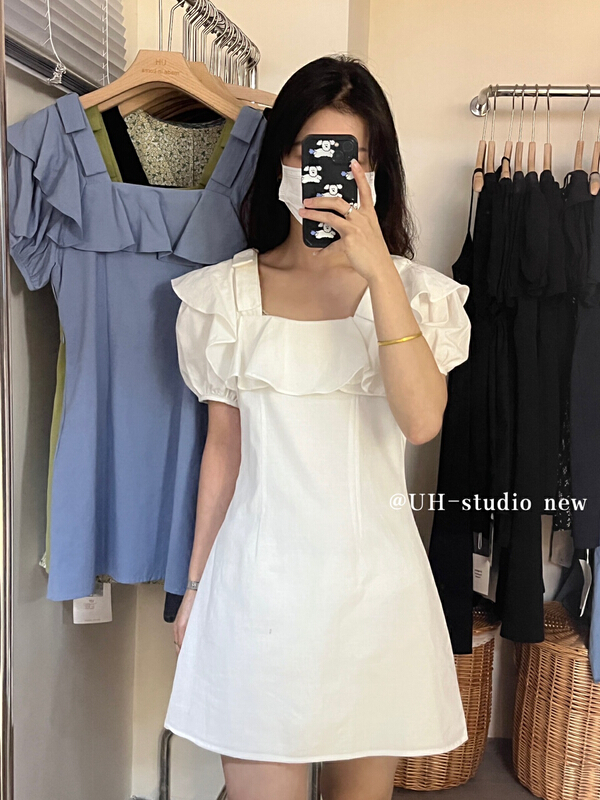 [uh] small fresh Ruffle design dress 7816\hjy