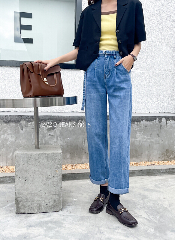 Original price: 111.97! [zvzo] Korean loose and versatile boyfriend jeans (with belt) lz8015\cls