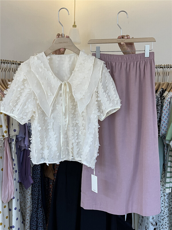 [seek peach] V-neck fashion Pullover blouse (only selling blouses) 5367\ll