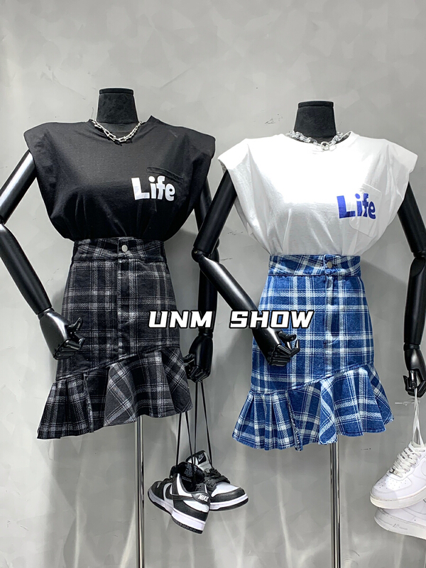 [unm-show] pleated Plaid lady skirt (skirt only) 1275\wtt