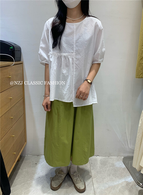 【 NZJ 】 round neck loose and irregular shirt 820129\l