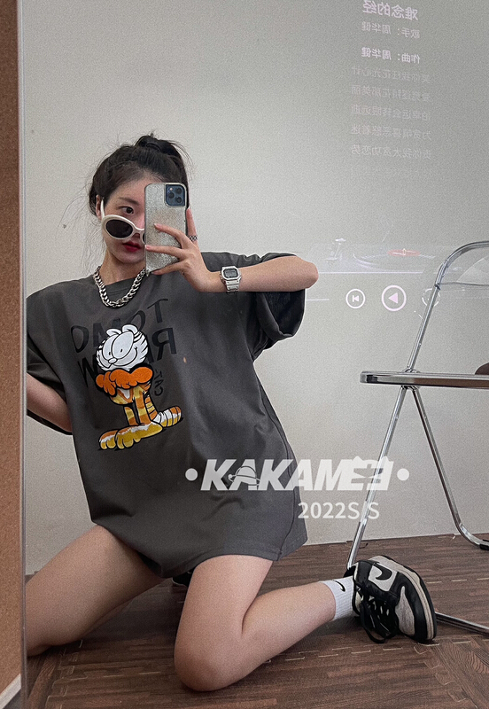 [kakamee] Korean design minority short sleeve T-shirt s523\lsl