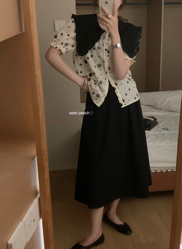 [seek peach] Korean single breasted comfortable shirt (only selling shirts) 5225\ll