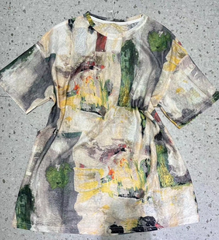 [Yilin] halo dyed loose and versatile Casual Short Sleeve T-shirt 2360\wtt