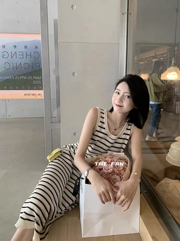 [the fan] retro lazy striped sleeveless dress 51003\pcz