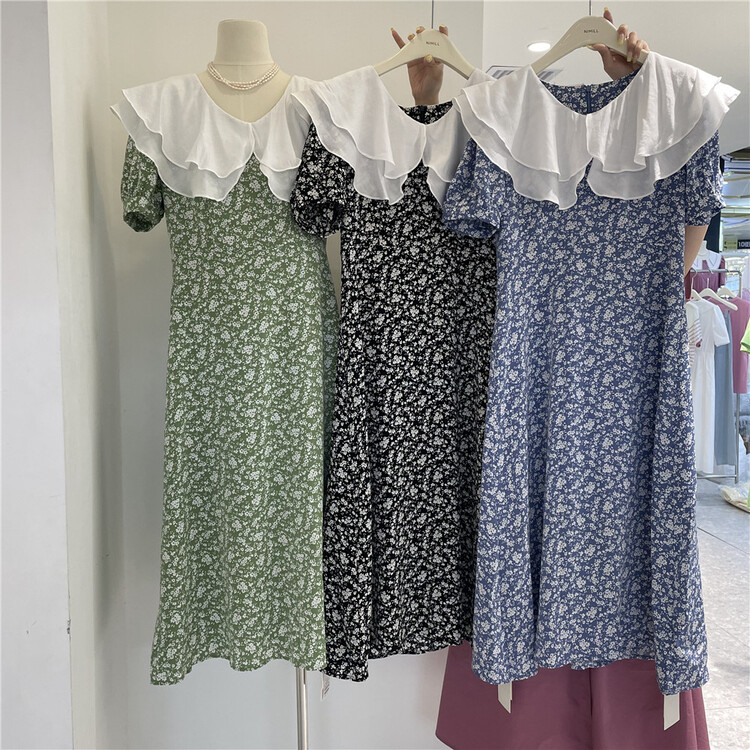 [Nigel] patchwork design feeling retro thin dress (excluding necklace) 2081\lsw