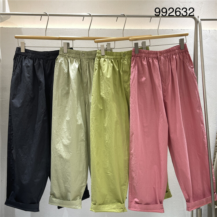 [twenty printed wood] elastic waist versatile simple casual pants 992632\l