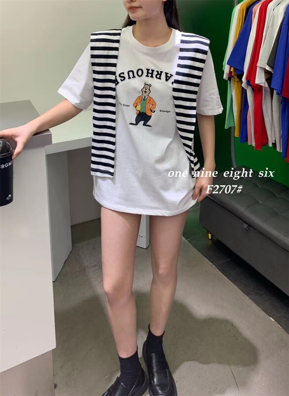 [1986] loose and versatile comfortable printed short sleeve T-shirt ys1-2707\xyy