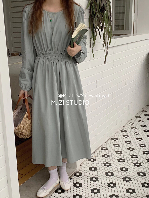 New year in early spring! [t.more] slim round neck dress at waist 6622\hbx