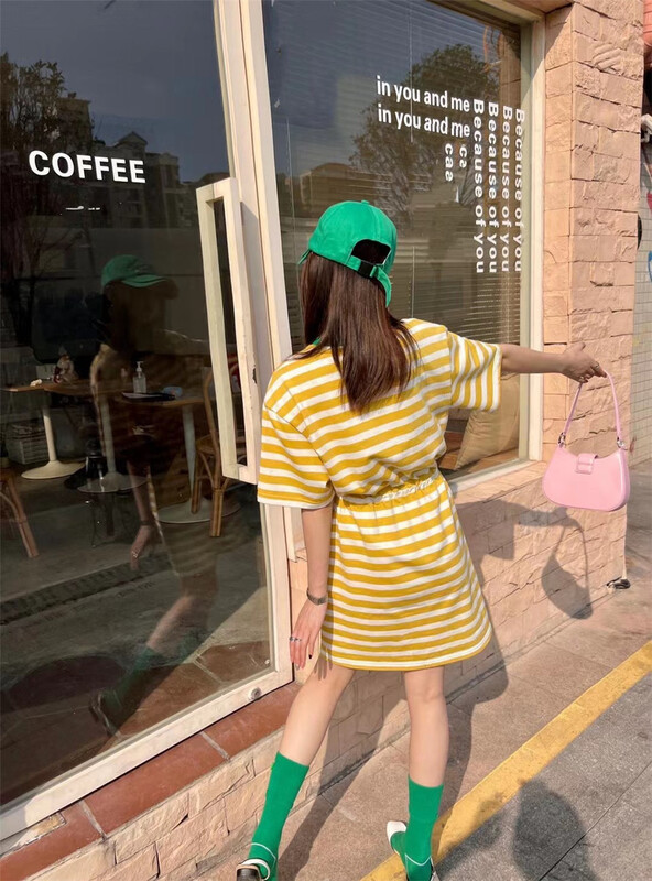 [m.zz] trend stripe cartoon print dress 9091\lsw