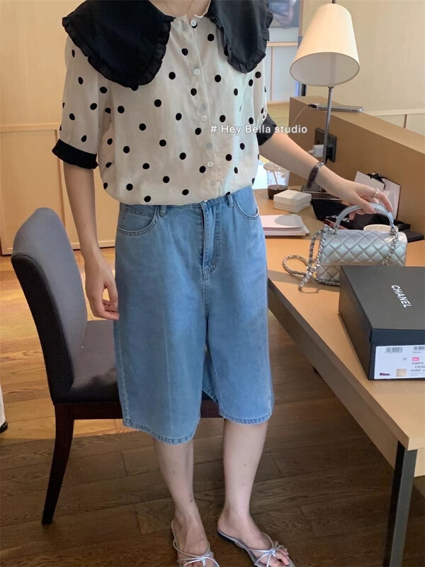 [hey Bella] wave dot single breasted comfortable shirt ys1-1701\ll