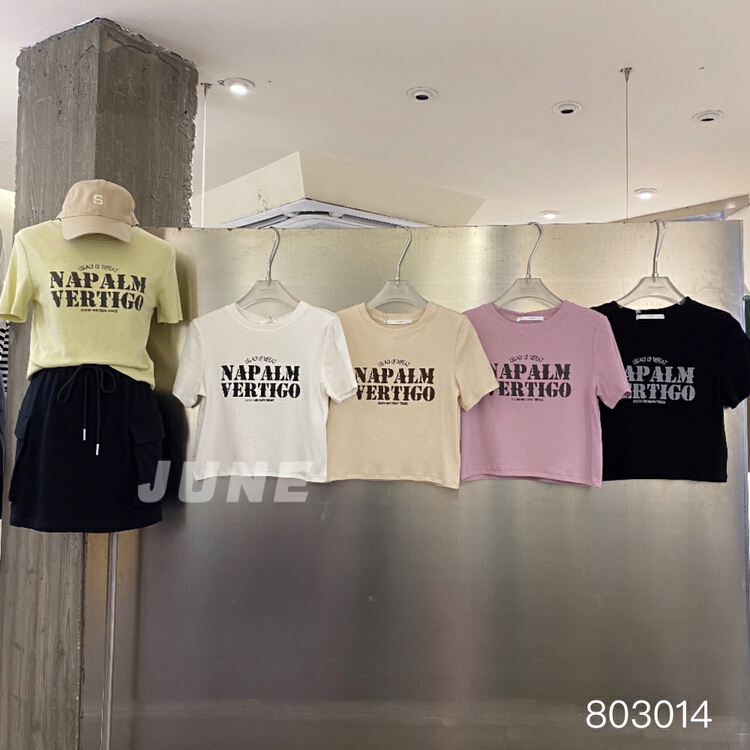 [June] Korean short letter printed short sleeve T-shirt 803014\xyy
