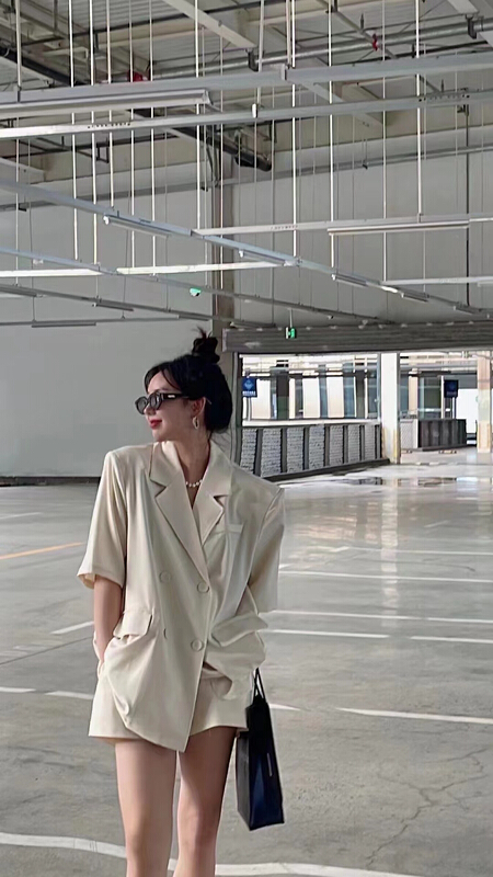 [lidada] Korean loose comfortable suit + fashionable high waist casual shorts suit (only pants + suit) 2437\hbx