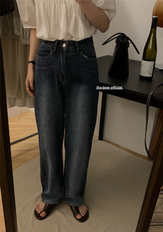 [a-bow studio] Korean straight tube versatile jeans (jeans only) ys2-603\zjy