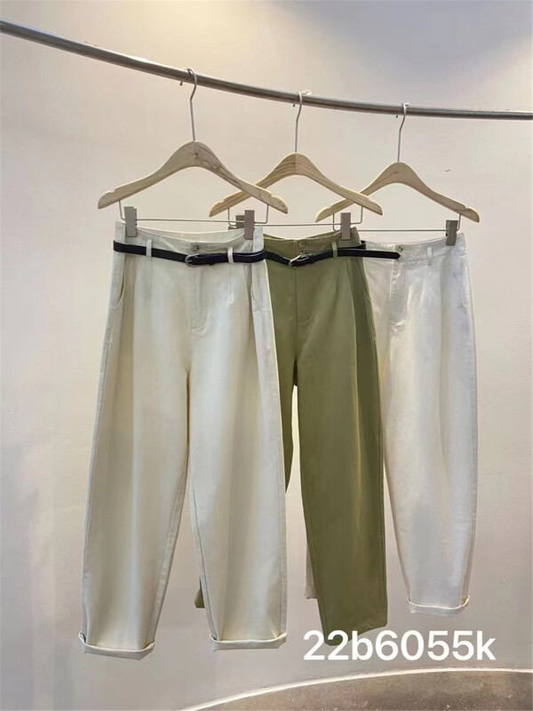 [Boran Boran] Korean version of versatile Harlan casual pants (with belt) 6055\lsw