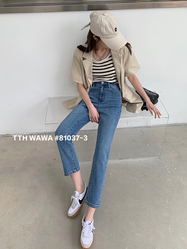 New year in early spring! [Wawa] Korean casual elastic jeans 81037-3\3\xyj
