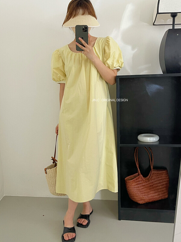 [jin.c] bubble sleeve temperament fresh dress (dress only) h3102\xyy
