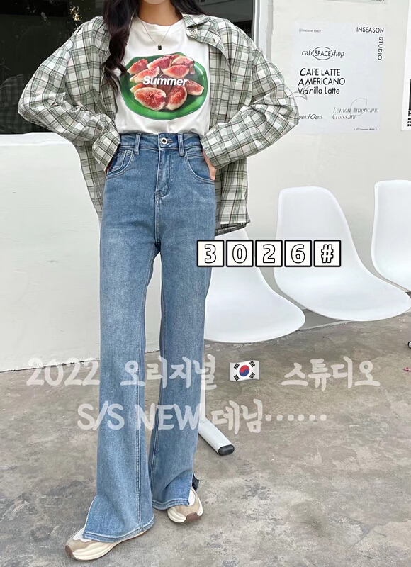 [thgz] personalized blue label versatile loose jeans 3026-2\ll