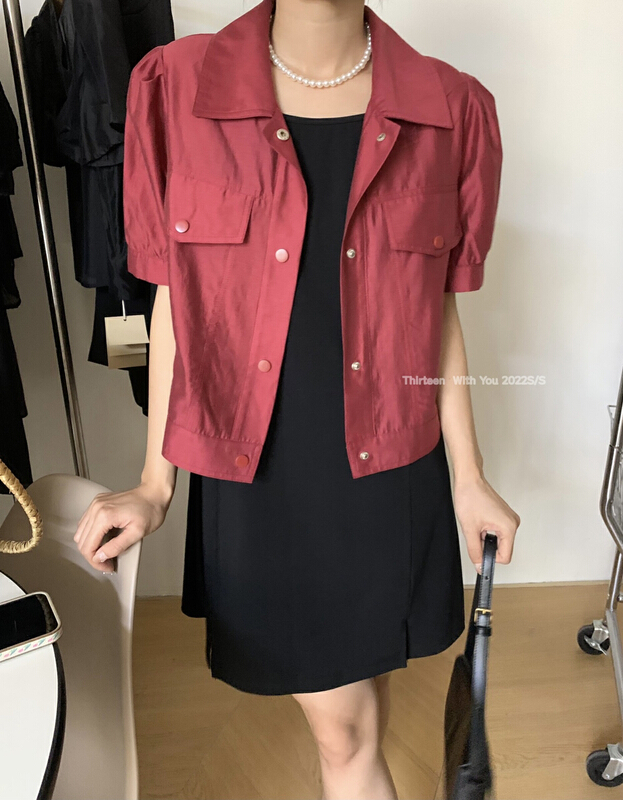 [thirten 13] fashion simple shirt + lady suspender dress set 1726\xyy