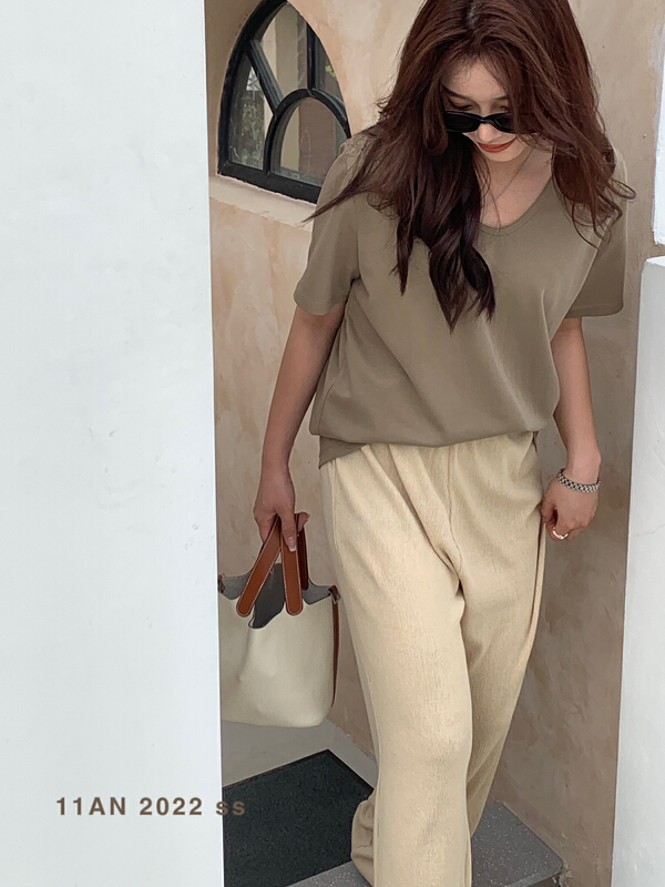 In early summer! [11An] simple and versatile clean short sleeve T-shirt a6397\lsl