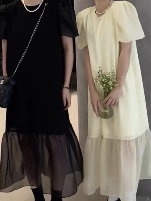 [semi plain] fashion round neck solid dress k136\zjy