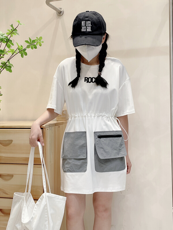 [C.H] Korean round neck waist dress 569\lsw