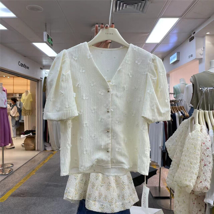 [Susan] V-neck simple and comfortable shirt 18756\lsw