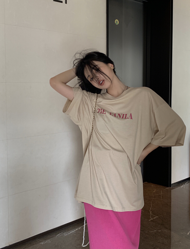 [11An] casual simple and versatile letter loose short sleeve T-shirt a6657\lsl