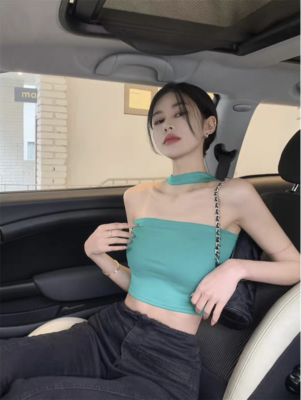 [f · P] sexy pure desire to hang neck solid color versatile vest / suspender 98056-2\hbx