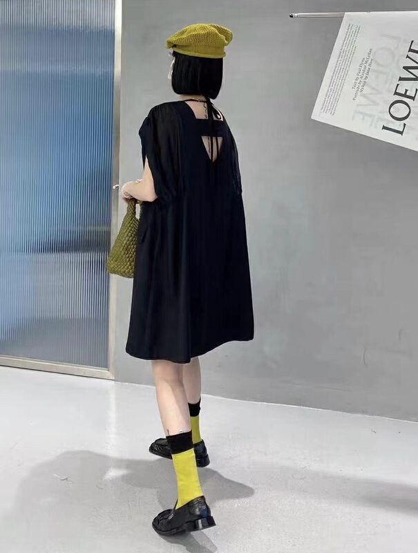 [JH] net red patchwork back hollow out dress (dress only) 42035\pcz