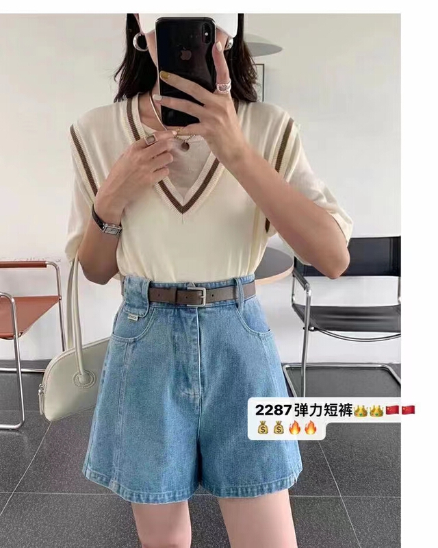 [J-star] comfortable and versatile simple denim shorts (with belt) 2287\cl