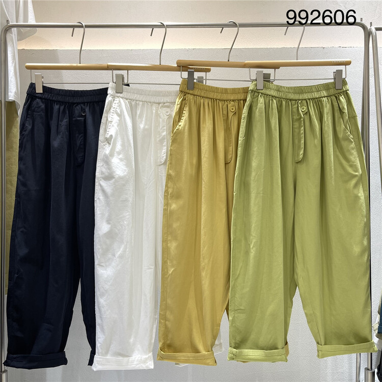 [twenty printed wood] solid color versatile Korean casual pants 992606\l