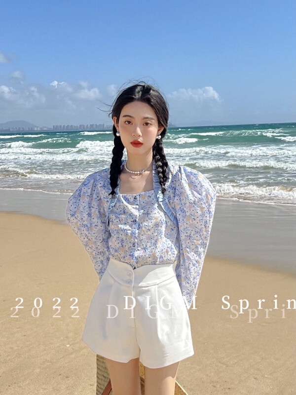 New year in early spring! [digm] gentle lady's broken flower shirt with fungus 1706-1\zxx