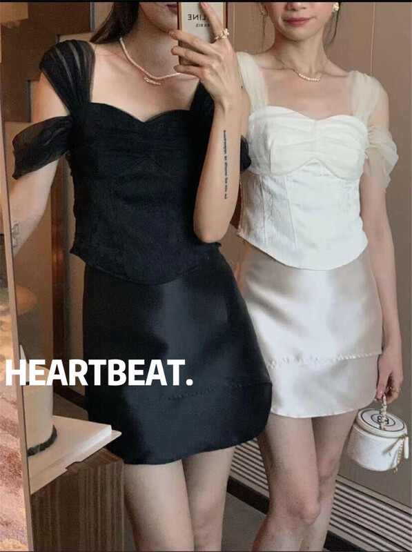 [hearteat] fashion solid color simple off shoulder shirt 573\zjy