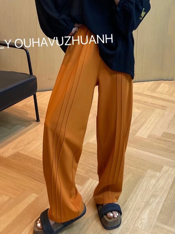 [chenru] Korean fashion Elastic Waist Wide Leg casual pants 2957\hjy